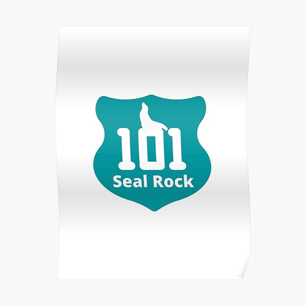 "Seal Rock, Oregon Highway 101 Blue" Poster for Sale by DansDankDesigns Redbubble