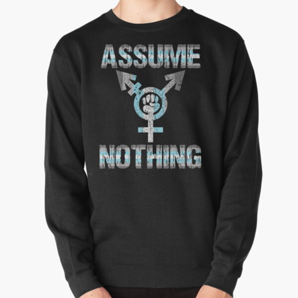 Assume Nothing Demiboy Flag Bigender Pride Pullover Sweatshirt