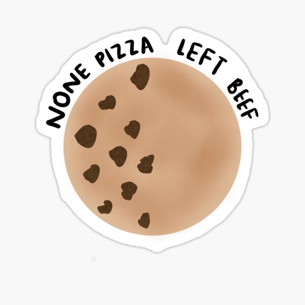 none pizza left beef Sticker