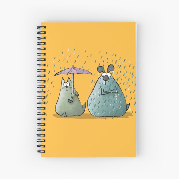 Rain - Cat and Dog Spiral Notebook
