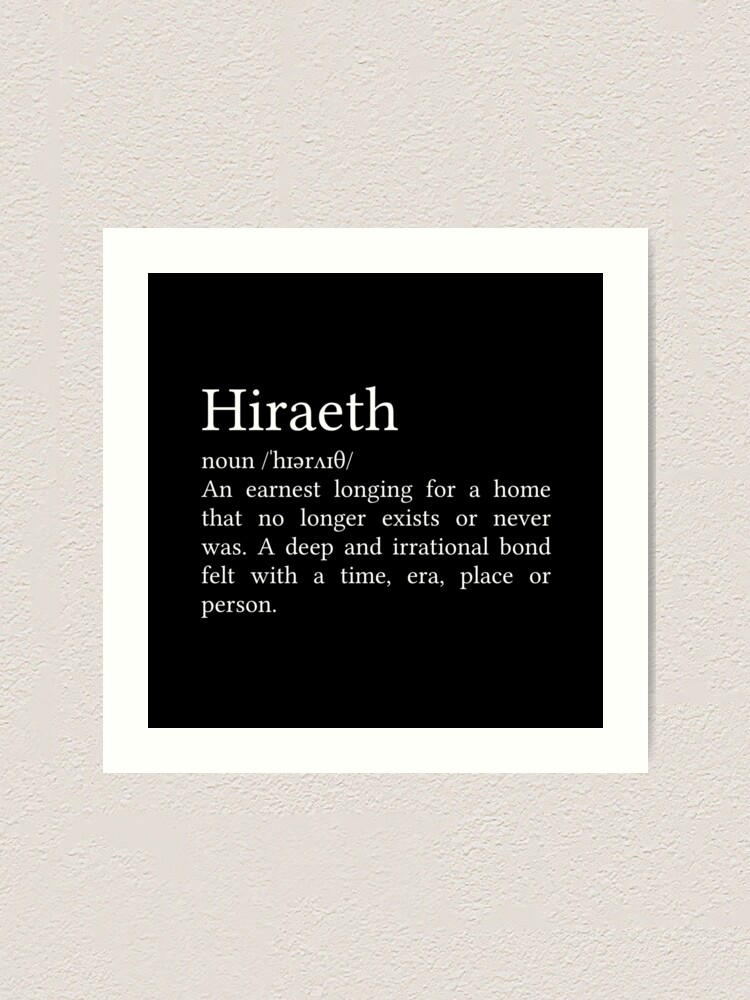 Hiraeth ART POEM SERIES Digital Download Wordy Print Black 