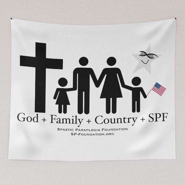 Item preview, God, Family, Country, SPF 1 (additional flags and religious symbols available upon request) designed and sold by Spastic Paraplegia.