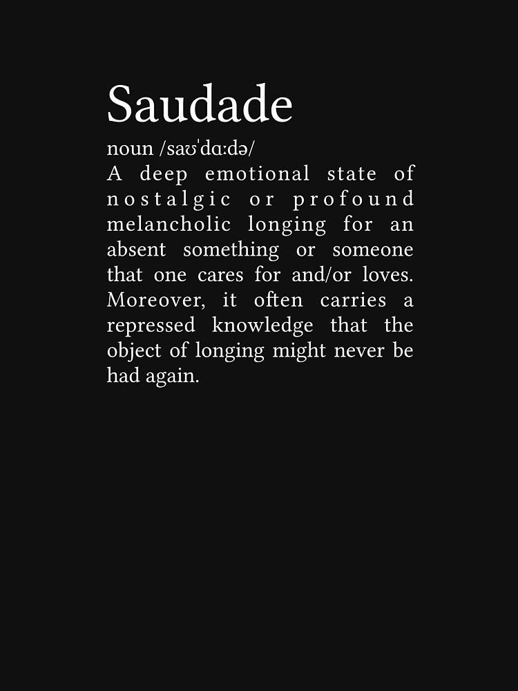 Saudade Definition In White Unisex Baseball T-Shirt