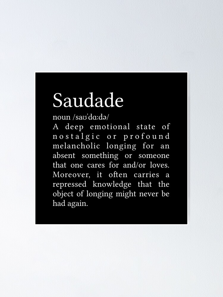 Saudade Definition Wall Art Printable Wall Decor (Instant Download) 