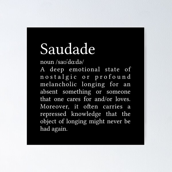 Saudade Definition Art Print Black and White Modern Minimalist Wall Art  Canvas Painting Picture for Living Room Home Decoration