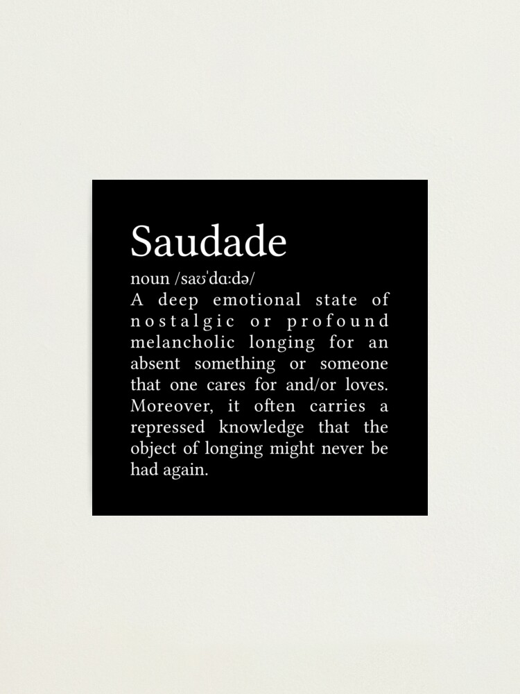 Saudade Definition Art Print Black and White Modern Minimalist Wall Art  Canvas Painting Picture for Living Room Home Decoration