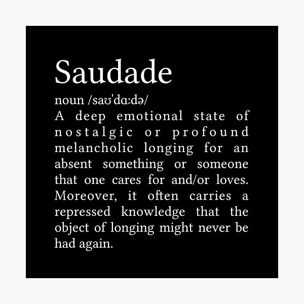 📖 Word of the Day: SAUDADE • /saʊˈdɑːdə/ noun • (in Portuguese folk  culture) a deep emotional state of melancholic longing for a person…