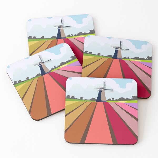 Aperçu de l'œuvre Paysage de moulin à vent hollandais minimal art créée et vendue par PicForHome.