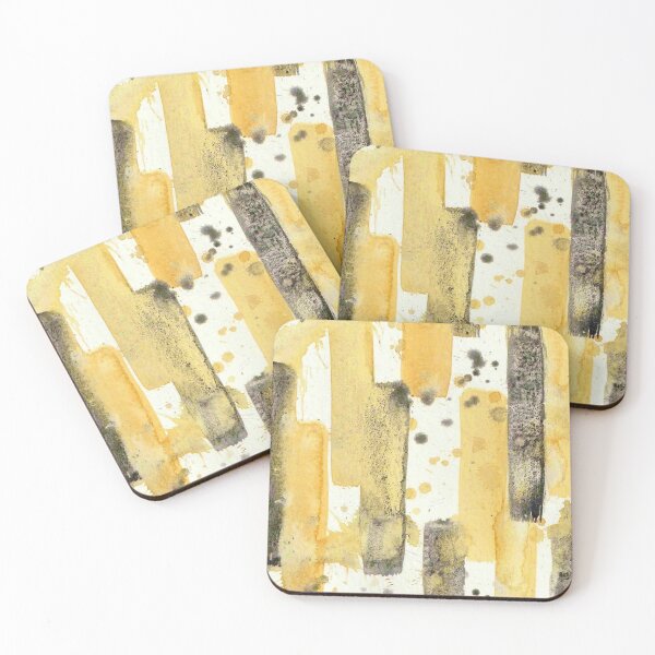 Item preview, Yellow Grey Abstract Watercolor Painting designed and sold by Karlena Lewin Studio.