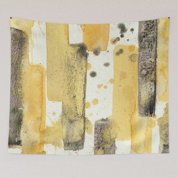 Item preview, Yellow Grey Abstract Watercolor Painting designed and sold by Karlena Lewin Studio.