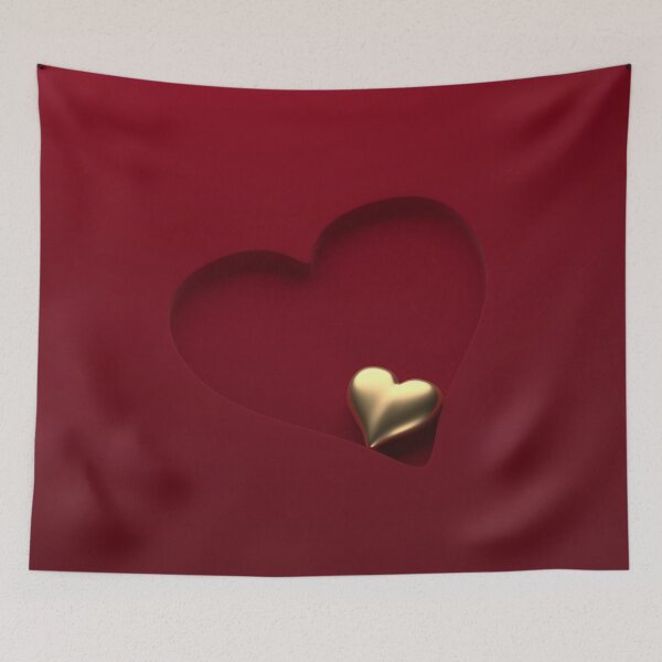 Item preview, Golden heart in red heart designed and sold by lathspell.