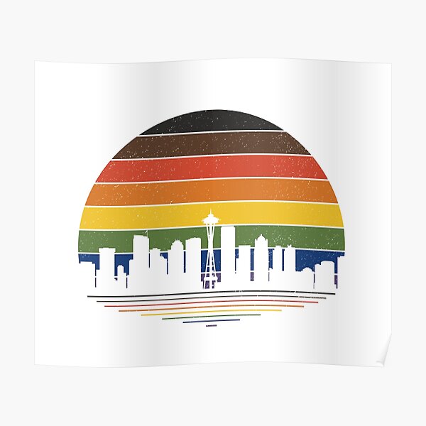 Seattle Gay Pride Rainbow Cityscape Dog T-Shirt