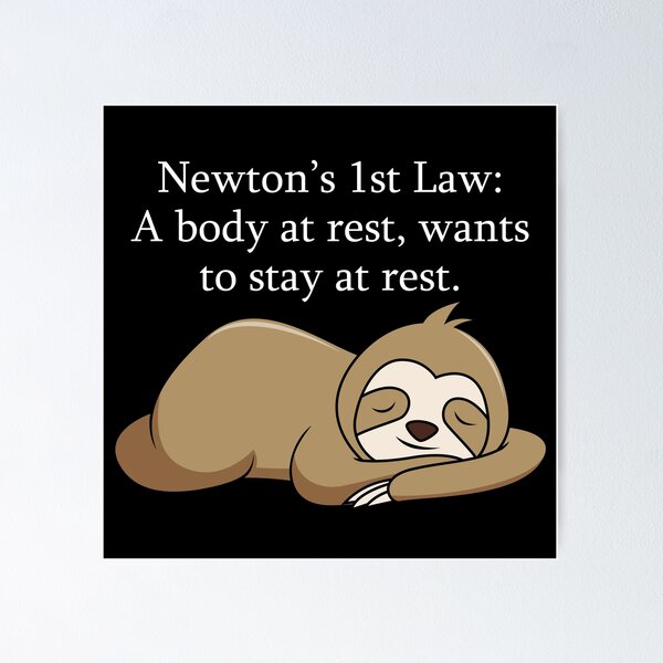 Item preview, Newton's First Law, Lazy Sloth designed and sold by LameToad.