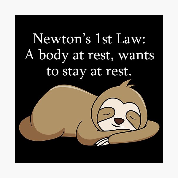 Item preview, Newton's First Law, Lazy Sloth designed and sold by LameToad.