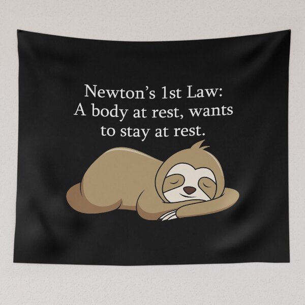 Item preview, Newton's First Law, Lazy Sloth designed and sold by LameToad.