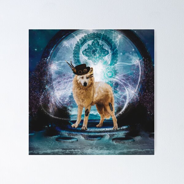Item preview, Awesome steampunk wolf with hat designed and sold by nicky2342.