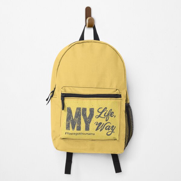Item preview, Yellow with Gray Calligraphy Phrase My Life My Way designed and sold by CJAura by Claire Jane Johnson.