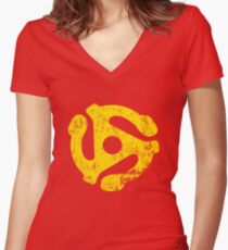 45 RPM Record adapter Tee Women's Fitted V-Neck T-Shirt