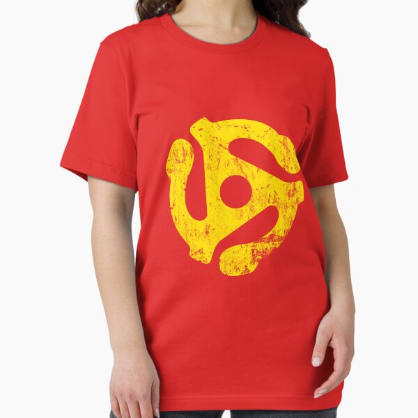Vista previa del artículo con la obra «Adaptador de registro de 45 RPM Tee», diseñado y vendido por Bosco T. Jones.