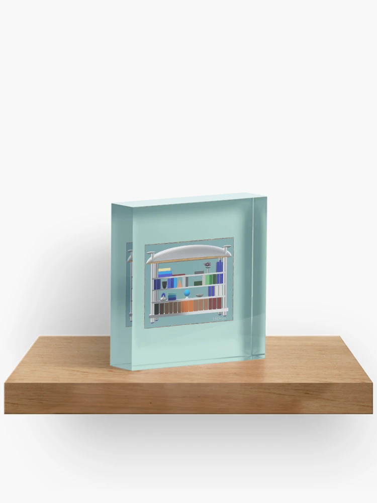 Thumbnail 2 of 5, Acrylic Block, Spring Library Bookcase designed and sold by RBLBDesigns.
