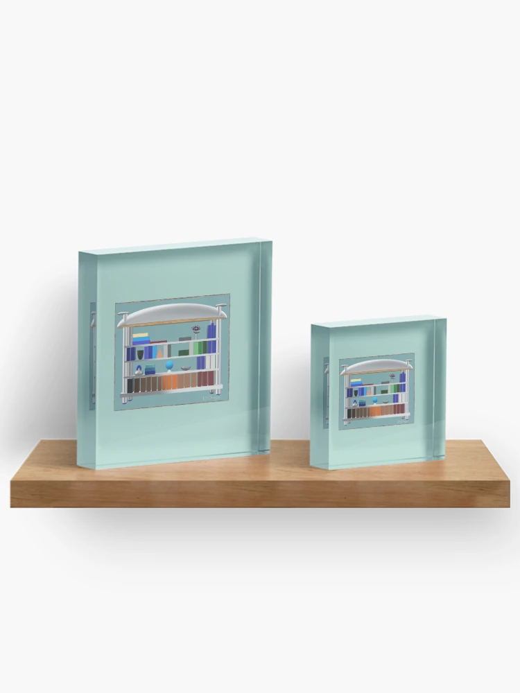 Thumbnail 3 of 5, Acrylic Block, Spring Library Bookcase designed and sold by RBLBDesigns.