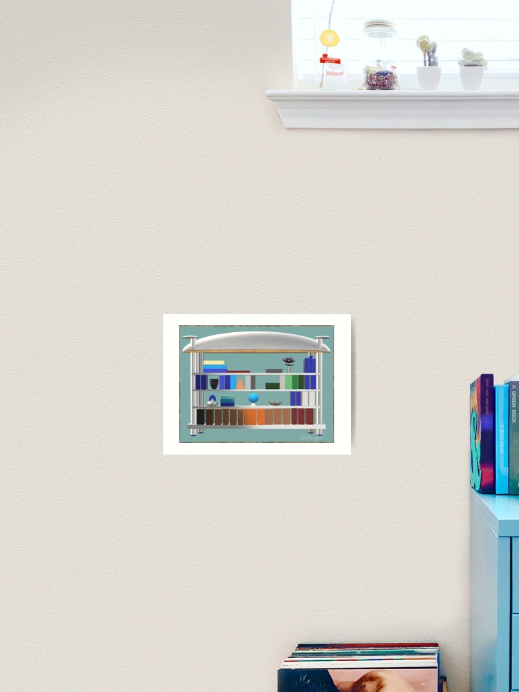 Thumbnail 2 of 3, Art Print, Spring Library Bookcase designed and sold by RBLBDesigns.