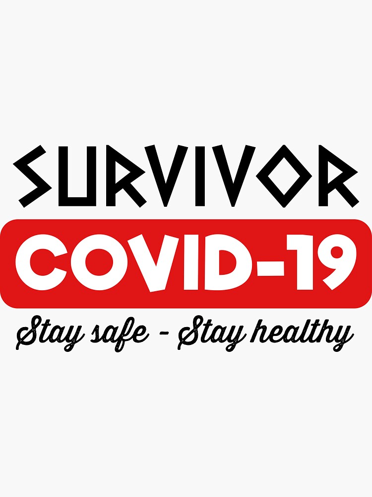 Thumbnail 3 of 3, Sticker, Survivor Covid-19 (White) designed and sold by VkScript.