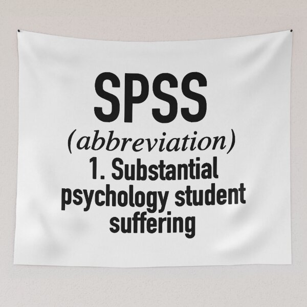 Item preview, SPSS- Substantial Psychology Student Suffering black- Psychology Design designed and sold by Psychologist's Inventory.