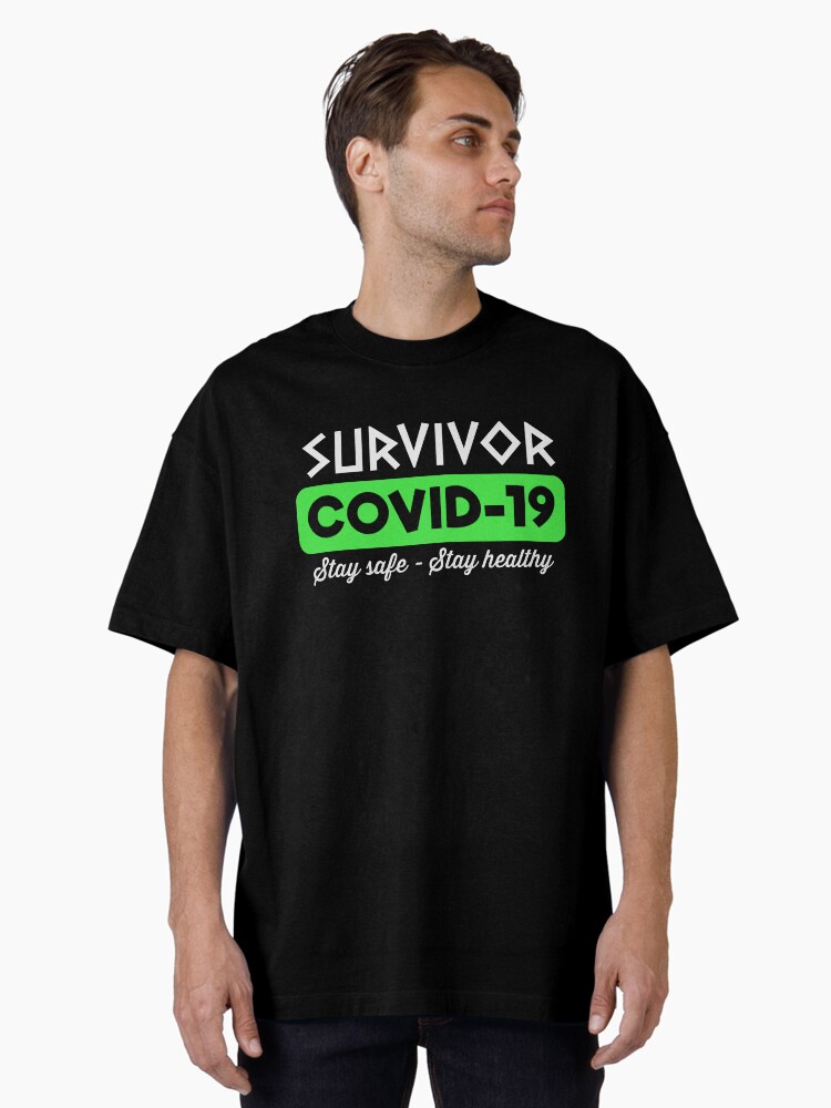 Thumbnail 1 of 7, Oversized T-Shirt, Survivor Covid-19 (Black) designed and sold by VkScript.