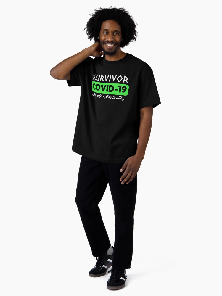 Thumbnail 4 of 7, Oversized T-Shirt, Survivor Covid-19 (Black) designed and sold by VkScript.