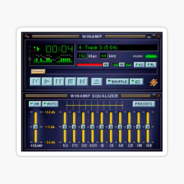 Winamp Baby shark music vintage blue with equalizer nostalgia souvenir" by Maca-Ramos-97 Redbubble