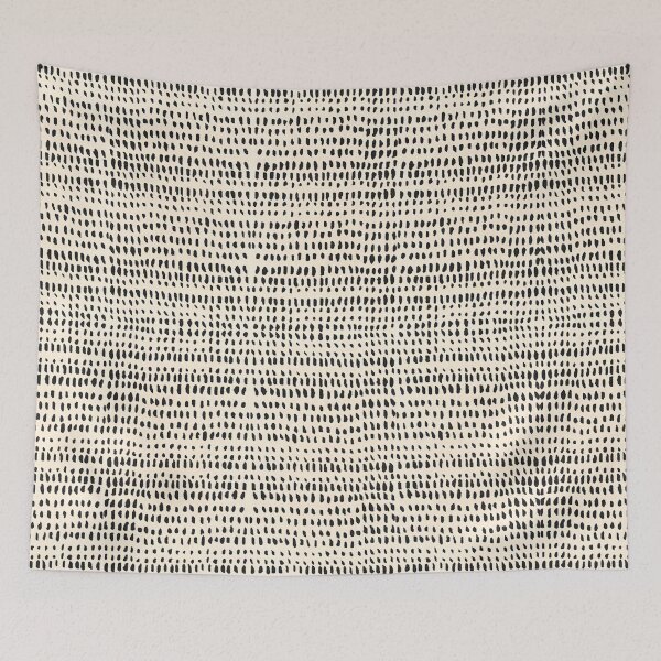 Item preview, Monochrome Abstract Dots Pattern Ethnic Aztec Pattern in Black Beige designed and sold by MyArt23.