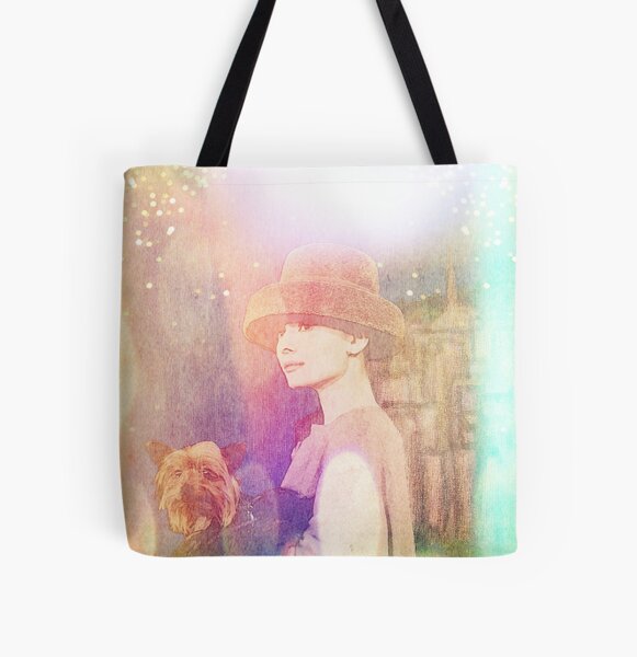 Audrey Hepburn  -Moving NYC All Over Print Tote Bag