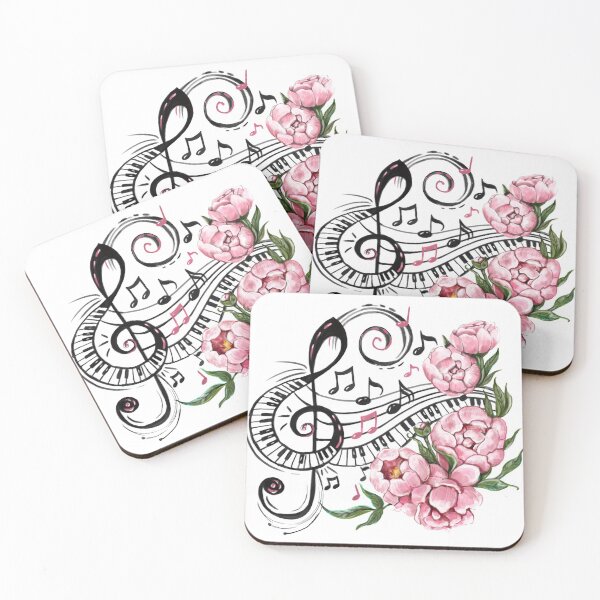 Item preview, Piano Keys with Floral designed and sold by Kim Leex.
