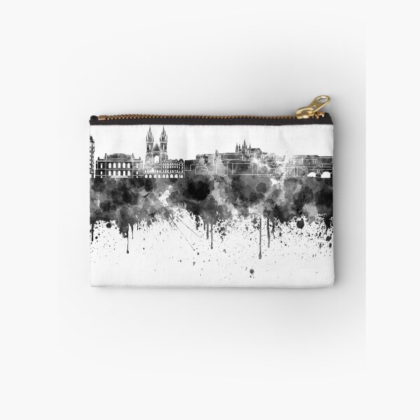 Artikelvorschau, Prag-Skyline im schwarzen Aquarell entworfen und verkauft von paulrommer.