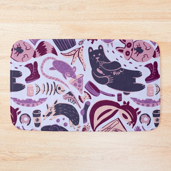 Item preview, Pink Garbage Animals Eating Junk Food Pattern designed and sold by narwhalwall.
