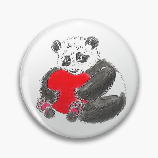 Item preview, Drawing of a panda with a ball designed and sold by VesnushkaRed.