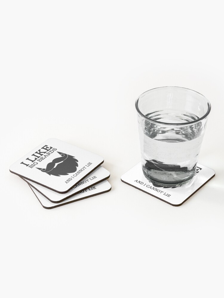Alternate view of I Like Big Beards And I Cannot Lie Funny Beard Slogan Coasters (Set of 4)