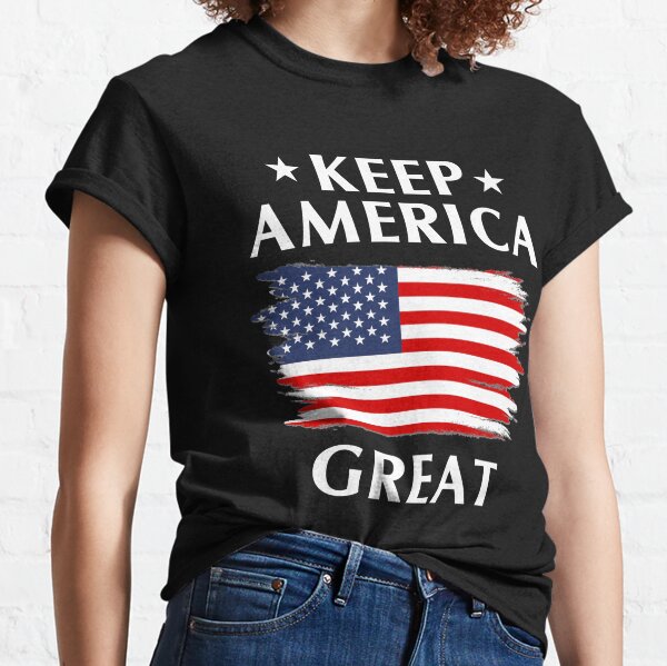 Make America Great Again Women T-Shirt American Eagle Trump Flag Funny Tee