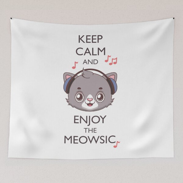 Item preview, Keep calm and enjoy the meowsic pun designed and sold by GazingNeko.