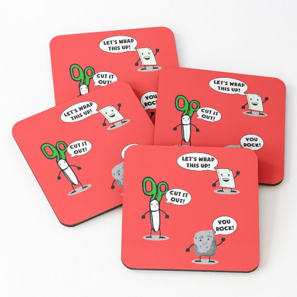 Item preview, Kawaii Cartoon Rock Paper Scissors (roshambo) designed and sold by Happy Puppy Print On Demand.