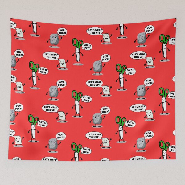 Item preview, Kawaii Cartoon Rock Paper Scissors (roshambo) designed and sold by Happy Puppy Print On Demand.
