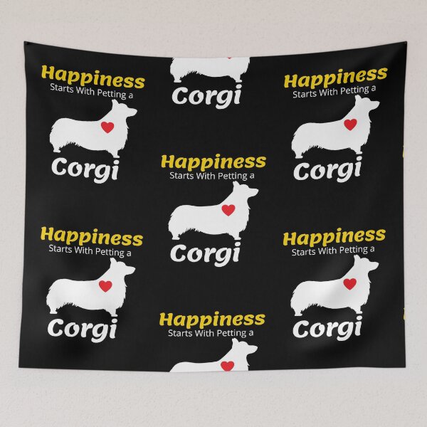 Item preview, Happiness Starts With Petting a Corgi designed and sold by Mesti.