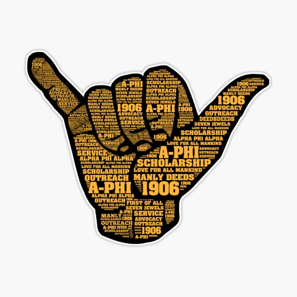 Mens Alpha Phi Alpha Frat Ice Cold 1906 Hang Loose Shaka Sign