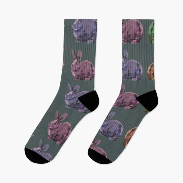 Item preview, Four cute rabbits on grey designed and sold by korasi.