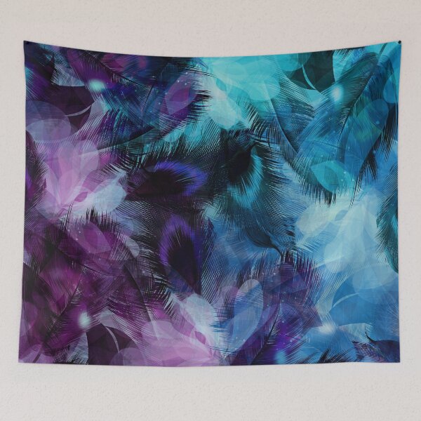 Item preview, Turquoise and Purple Peacock Feather Pattern designed and sold by SoccaTamam.