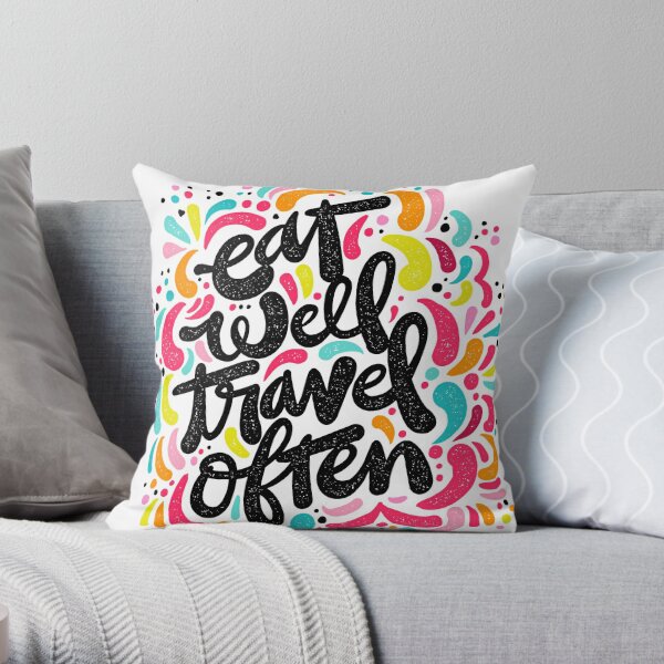 Eat & Travel Throw Pillow