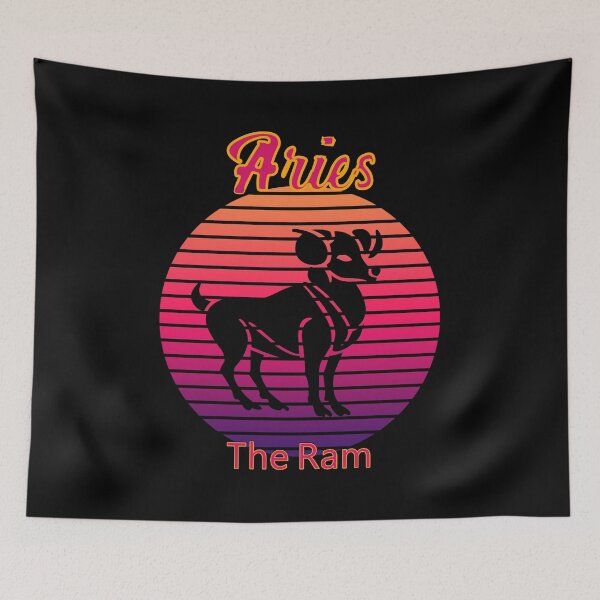 Artikelvorschau, Widder Geschenke Cool Retro Retro Sonnenuntergang Sternzeichen Geburtstag entworfen und verkauft von Art2Me.
