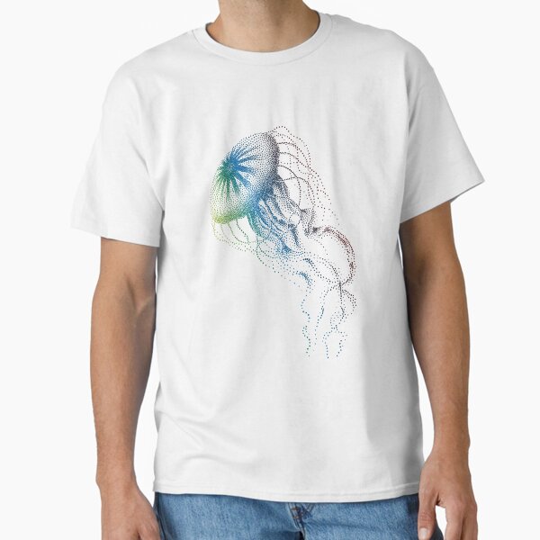 Item preview, colorful jellyfish, sea life, drawing, illustration designed and sold by beakraus.