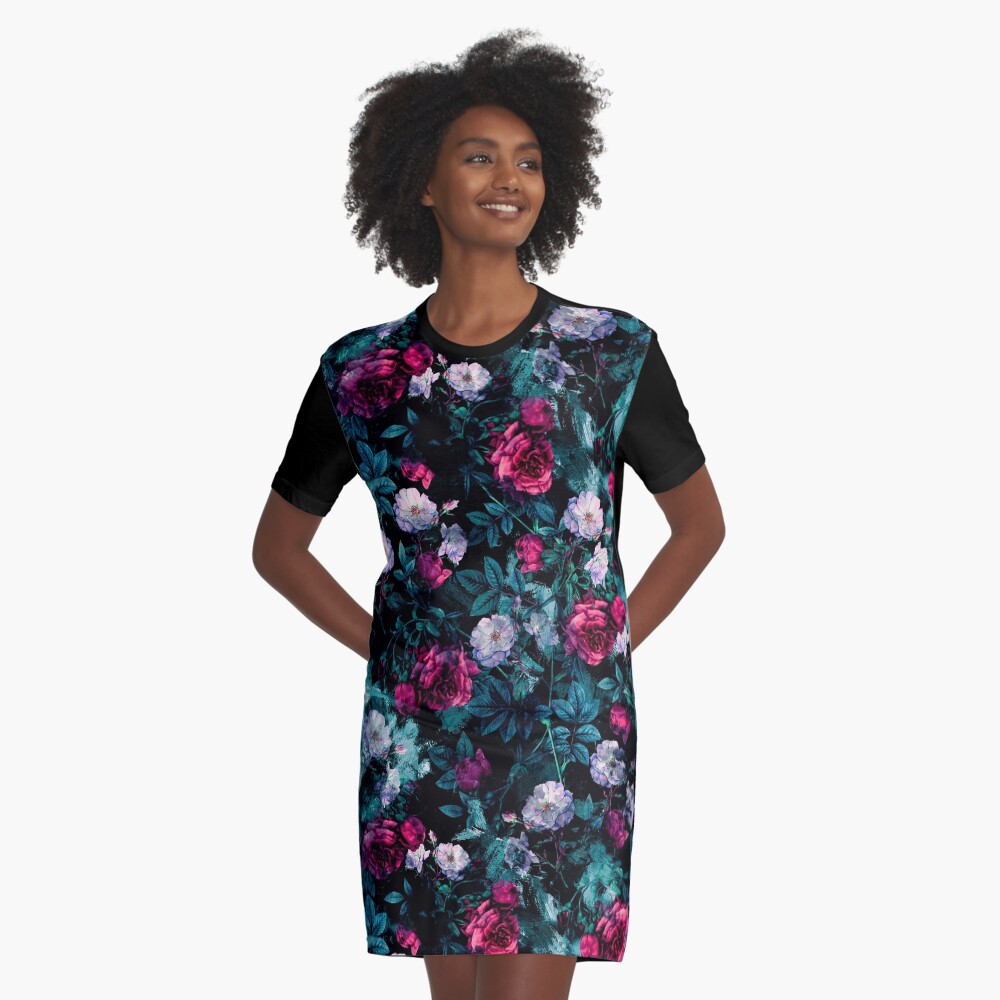 RPE FLORAL ABSTRACT III Graphic T-Shirt Dress